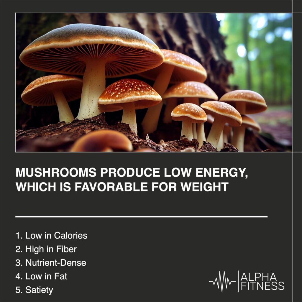 Mushrooms produce low energy, which is favorable for weight loss - AlphaFitness.Health